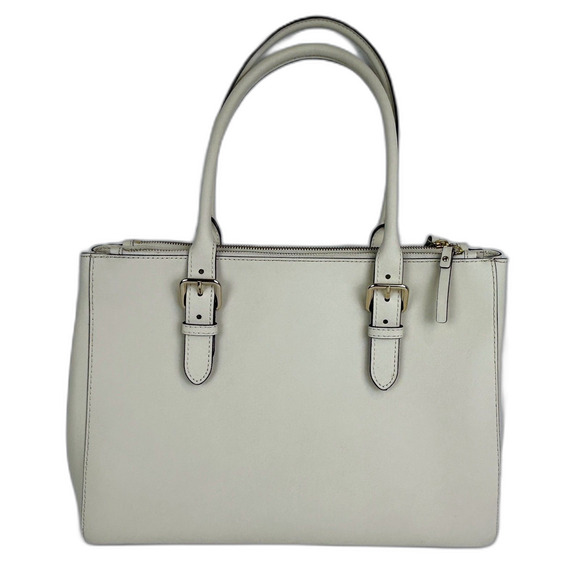 Kate Spade Charlotte Street Reena Tote Shoulder Bag Cream Crosshatch Leather - Picture 2 of 16